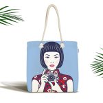 - Canta-5854 - Realhomes Fotoğraf Çeken Japon Kız Motifli Kumaş Plaj Çantası Realhomes