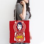 - Canta-5857-1 - Realhomes Meyve Sepetli Japon Kadın Desenli Kumaş Plaj Çantası Realhomes