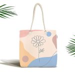 - Canta-5878 - Realhomes Realhomes Gül Desenli Bohemian Özel Tasarım Kumaş Plaj Çantası Realhomes