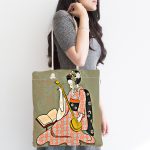 - Canta-5882-1 - Realhomes Geleneksel Japon Kadın Figürü Dijital Baskılı Özel Tasarım Kumaş Plaj Çantası Realhomes