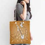 - Canta-5885-1 - Realhomes Geleneksel Japon Kadın Figürü Dijital Baskılı Özel Tasarım Kumaş Plaj Çantası Realhomes