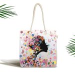 - Canta-60 - Realhomes Modern Çiçekli Afrika Kadın Desenli Dijital Baskılı Kumaş Plaj Çantası Realhomes