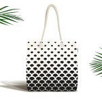 Realhomes Uçan Siyah Puantiyeler Dijital Baskılı Kumaş Plaj Çantası Realhomes