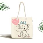 Sevimli Bebek Fil Çocuk Odası Dijital Baskılı Kumaş Plaj Çantası Realhomes