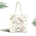 - Canta-6469 - Realhomes Sevimli Bebek Fil Çocuk Odası Dijital Baskılı Kumaş Plaj Çantası Realhomes