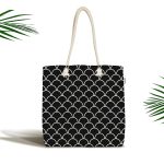 - Canta-6482 - Realhomes Realhomes Beyaz İnce Tasarımlı Özel Baskılı Kumaş Plaj Çantası Realhomes