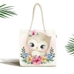 Sevimli Bebek Baykuş Çocuk Odası Dijital Baskılı Kumaş Plaj Çantası Realhomes