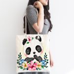 Sevimli Bebek Panda Çocuk Odası Dijital Baskılı Kumaş Plaj Çantası Realhomes