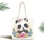 Sevimli Bebek Panda Çocuk Odası Dijital Baskılı Kumaş Plaj Çantası Realhomes