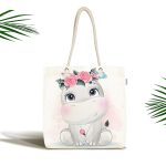 - Canta-6606 - Realhomes Sevimli Bebek Suaygırı Çocuk Odası Dijital Baskılı Kumaş Plaj Çantası Realhomes