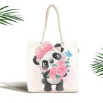- Canta-6608 - Realhomes Sevimli Yavru Panda Çocuk Odası Dijital Baskılı Kumaş Plaj Çantası Realhomes