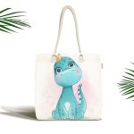 - Canta-6620 - Realhomes Sevimli Yavru Dinozor Çocuk Odası Dijital Baskılı Kumaş Plaj Çantası Realhomes