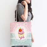 - Canta-67-1 - Realhomes Cup Cake Dijital Baskılı Kumaş Plaj Çantası Realhomes