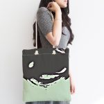 - Canta-7002-1 - Realhomes Çift Renkli Modern Motifli Dijital Baskılı Kumaş Plaj Çantası Realhomes