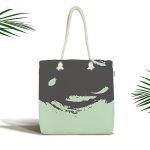 - Canta-7002 - Realhomes Çift Renkli Modern Motifli Dijital Baskılı Kumaş Plaj Çantası Realhomes