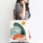 Estetik Tasarımlı Geometrik Şekiller Dijital Baskılı Kumaş Plaj Çantası Realhomes