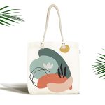 Estetik Tasarımlı Geometrik Şekiller Dijital Baskılı Kumaş Plaj Çantası Realhomes