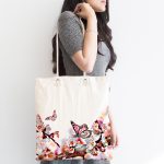 Modern Kelebek Dijital Baskılı Kumaş Plaj Çantası Realhomes