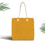 - Canta-7496 - Realhomes Renkli Zeminli Geometrik Desen Dijital Baskılı Kumaş Plaj Çantası Realhomes