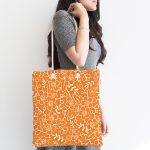 - Canta-7613-1 - Realhomes Rengarenk Zemin Üzerinde Çiçek Desenli Dijital Baskılı Kumaş Plaj Çantası Realhomes