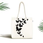 - Canta-767 - Realhomes  Modern Kelebek Dijital Baskılı Kumaş Plaj Çantası Realhomes