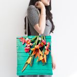 - Canta-768-1 - Realhomes Çiçek Temalı Dijital Baskılı Kumaş Plaj Çantası Realhomes