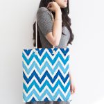 Zikzak Desen Dijital Baskılı Kumaş Plaj Çantası Realhomes