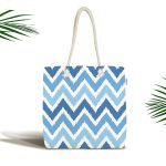 Zikzak Desen Dijital Baskılı Kumaş Plaj Çantası Realhomes