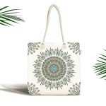 - Canta-773 - Realhomes Modern Damask Desenli Dijital Baskılı Kumaş Plaj Çantası Realhomes