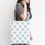 Kalp Desen Dijital Baskılı Kumaş Plaj Çantası Realhomes