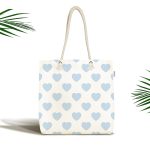 Kalp Desen Dijital Baskılı Kumaş Plaj Çantası Realhomes
