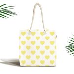 - Canta-781 - Realhomes Kalp Desen Dijital Baskılı Kumaş Plaj Çantası Realhomes