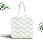 - Canta-793 - Realhomes Modern Zikzak Dijital Baskılı Kumaş Plaj Çantası Realhomes