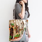 - Canta-807-1 - Realhomes Manzara Temalı Dijital Baskılı Kumaş Plaj Çantası Realhomes