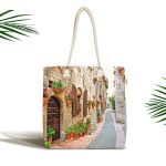 - Canta-807 - Realhomes Manzara Temalı Dijital Baskılı Kumaş Plaj Çantası Realhomes