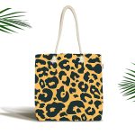 Renkli Zemin Üzerinde Geometrik Desenli Dijital Baskılı Kumaş Plaj Çantası Realhomes