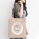 - Canta-8166-1 - Realhomes  Pastel Zemin Üzerinde Güneş Desenli Dijital Baskılı Kumaş Plaj Çantası Realhomes