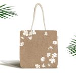 Rengarenk Zemin Üzerinde Beyaz Çiçek Desenli Dijital Baskılı Kumaş Plaj Çantası Realhomes