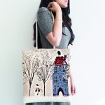 Kar Manzaralı Dijital Baskılı Kumaş Plaj Çantası Realhomes