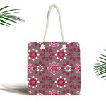 Dairesel Desenli Dijital Baskılı Kumaş Plaj Çantası Realhomes