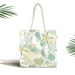 Beyaz Zemin Üzerinde Deniz Yıldızı Desenli Dijital Baskılı Kumaş Plaj Çantası Realhomes