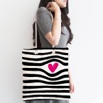 Sevgililer Günü Temalı Özel Tasarım Dijital Baskılı Kumaş Plaj Çantası Realhomes