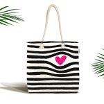 Sevgililer Günü Temalı Özel Tasarım Dijital Baskılı Kumaş Plaj Çantası Realhomes