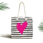 Sevgililer Günü Temalı Özel Tasarım Dijital Baskılı Kumaş Plaj Çantası Realhomes