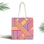 Sevgililer Günü Temalı Özel Tasarım Dijital Baskılı Kumaş Plaj Çantası Realhomes