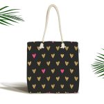 Sevgililer Günü Temalı Özel Tasarım Dijital Baskılı Kumaş Plaj Çantası Realhomes