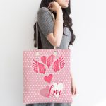 - Canta-9117-1 - Realhomes Sevgililer Günü Temalı Özel Tasarım Dijital Baskılı Kumaş Plaj Çantası Realhomes