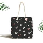 Sevgililer Günü Temalı Özel Tasarım Dijital Baskılı Kumaş Plaj Çantası Realhomes