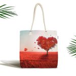 Kalpten Ağaç Desenli Dijital Baskılı Kumaş Plaj Çantası Realhomes