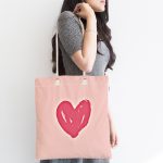 Sevgililer Günü Temalı Özel Tasarım Dijital Baskılı Kumaş Plaj Çantası Realhomes
